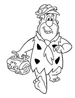 A coloring page of the flintstones